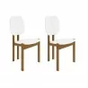 Manhattan Comfort Mid-Century Modern Gales Dining Chair with Solid Wood Legs - Set of 2 White - Manhattan Comfort Mid-Century Modern Gales Dining Chair with Solid Wood Legs - Set of 2 White