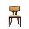 Manhattan Comfort Pulitzer Camel and Walnut Faux Leather Dining Chair (Set of Two) Front