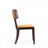 Manhattan Comfort Pulitzer Camel and Walnut Faux Leather Dining Chair (Set of Two) Side