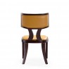 Manhattan Comfort Pulitzer Camel and Walnut Faux Leather Dining Chair (Set of Two) Back