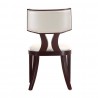 Manhattan Comfort Pulitzer Silver and Walnut Faux Leather Dining Chair (Set of Two) Back