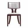 Manhattan Comfort Pulitzer Pearl White and Walnut Faux Leather Dining Chair (Set of Two) Front - Manhattan Comfort Pulitzer Pearl White and Walnut Faux Leather Dining Chair (Set of Two) Front