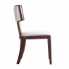 Manhattan Comfort Pulitzer Pearl White and Walnut Faux Leather Dining Chair (Set of Two) Side
