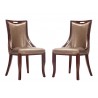 Manhattan Comfort Emperor Bronze and Walnut Faux Leather Dining Chair (Set of Two)