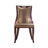 Manhattan Comfort Emperor Bronze and Walnut Faux Leather Dining Chair (Set of Two) Front
