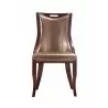 Manhattan Comfort Emperor Bronze and Walnut Faux Leather Dining Chair (Set of Two) Front - Manhattan Comfort Emperor Bronze and Walnut Faux Leather Dining Chair (Set of Two) Front