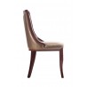 Manhattan Comfort Emperor Bronze and Walnut Faux Leather Dining Chair (Set of Two) Side