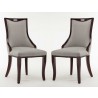 Manhattan Comfort Emperor Grey and Walnut Twill Dining Chair (Set of Two)