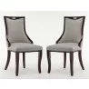 Manhattan Comfort Emperor Grey and Walnut Twill Dining Chair (Set of Two) - Manhattan Comfort Emperor Grey and Walnut Twill Dining Chair (Set of Two)