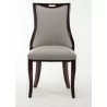 Manhattan Comfort Emperor Grey and Walnut Twill Dining Chair (Set of Two) Front - Manhattan Comfort Emperor Grey and Walnut Twill Dining Chair (Set of Two) Front
