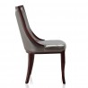 Manhattan Comfort Emperor Silver and Walnut Faux Leather Dining Chair (Set of Two) Side
