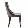 Manhattan Comfort Emperor Silver and Walnut Faux Leather Dining Chair (Set of Two) Side - Manhattan Comfort Emperor Silver and Walnut Faux Leather Dining Chair (Set of Two) Side