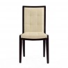 Manhattan Comfort Executor Cream and Walnut Faux Leather Dining Chairs (Set of Two) Front