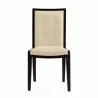 Manhattan Comfort Executor Cream and Walnut Faux Leather Dining Chairs (Set of Two) Front - Manhattan Comfort Executor Cream and Walnut Faux Leather Dining Chairs (Set of Two) Front