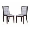 Manhattan Comfort Executor Silver and Walnut Faux Leather Dining Chairs (Set of Two) - Manhattan Comfort Executor Silver and Walnut Faux Leather Dining Chairs (Set of Two)