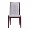 Manhattan Comfort Executor Silver and Walnut Faux Leather Dining Chairs (Set of Two) Front