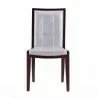 Manhattan Comfort Executor Silver and Walnut Faux Leather Dining Chairs (Set of Two) Front - Manhattan Comfort Executor Silver and Walnut Faux Leather Dining Chairs (Set of Two) Front