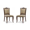 Manhattan Comfort Regent Cream and Walnut Faux Leather Dining Chair (Set of Two)