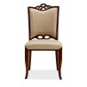 Manhattan Comfort Regent Cream and Walnut Faux Leather Dining Chair (Set of Two) Front