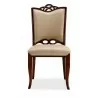 Manhattan Comfort Regent Cream and Walnut Faux Leather Dining Chair (Set of Two) Front - Manhattan Comfort Regent Cream and Walnut Faux Leather Dining Chair (Set of Two) Front