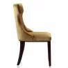 Manhattan Comfort Reine Antique Gold and Walnut Velvet Dining Chair (Set of Two) Side - Manhattan Comfort Reine Antique Gold and Walnut Velvet Dining Chair (Set of Two) Side