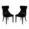 Manhattan Comfort Reine Black and Walnut Velvet Dining Chair (Set of Two)