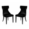 Manhattan Comfort Reine Black and Walnut Velvet Dining Chair (Set of Two) - Manhattan Comfort Reine Black and Walnut Velvet Dining Chair (Set of Two)
