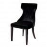 Manhattan Comfort Reine Black and Walnut Velvet Dining Chair (Set of Two) Front