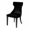 Manhattan Comfort Reine Black and Walnut Velvet Dining Chair (Set of Two) Front - Manhattan Comfort Reine Black and Walnut Velvet Dining Chair (Set of Two) Front