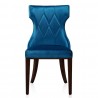 Manhattan Comfort Reine Cobalt Blue and Walnut Velvet Dining Chair (Set of Two) Front