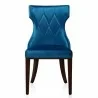 Manhattan Comfort Reine Cobalt Blue and Walnut Velvet Dining Chair (Set of Two) Front - Manhattan Comfort Reine Cobalt Blue and Walnut Velvet Dining Chair (Set of Two) Front