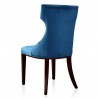 Manhattan Comfort Reine Cobalt Blue and Walnut Velvet Dining Chair (Set of Two) Back