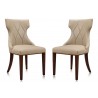 Manhattan Comfort Reine Cream and Walnut Faux Leather Dining Chair (Set of Two)