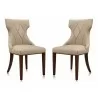 Manhattan Comfort Reine Cream and Walnut Faux Leather Dining Chair (Set of Two) - Manhattan Comfort Reine Cream and Walnut Faux Leather Dining Chair (Set of Two)