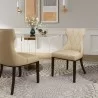Manhattan Comfort Reine Cream and Walnut Faux Leather Dining Chair (Set of Two) - Manhattan Comfort Reine Cream and Walnut Faux Leather Dining Chair (Set of Two)