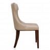 Manhattan Comfort Reine Cream and Walnut Faux Leather Dining Chair (Set of Two) Side