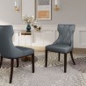 Manhattan Comfort Reine Faux Leather Dining Chair in Pebble Grey Set of 2