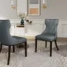 Manhattan Comfort Reine Faux Leather Dining Chair in Pebble Grey Set of 2 - Manhattan Comfort Reine Faux Leather Dining Chair in Pebble Grey Set of 2
