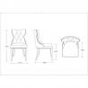 Manhattan Comfort Reine Faux Leather Dining Chair in Pebble Grey Dimensions