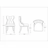 Manhattan Comfort Reine Faux Leather Dining Chair in Pebble Grey Dimensions - Manhattan Comfort Reine Faux Leather Dining Chair in Pebble Grey Dimensions