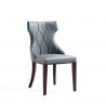 Manhattan Comfort Reine Grey and Walnut Velvet Dining Chair (Set of Two) Front