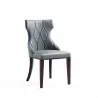Manhattan Comfort Reine Grey and Walnut Velvet Dining Chair (Set of Two) Front - Manhattan Comfort Reine Grey and Walnut Velvet Dining Chair (Set of Two) Front
