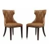 Manhattan Comfort Reine Saddle and Walnut Faux Leather Dining Chair (Set of Two) - Manhattan Comfort Reine Saddle and Walnut Faux Leather Dining Chair (Set of Two)