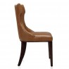 Manhattan Comfort Reine Saddle and Walnut Faux Leather Dining Chair (Set of Two) Front