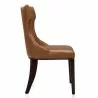 Manhattan Comfort Reine Saddle and Walnut Faux Leather Dining Chair (Set of Two) Front - Manhattan Comfort Reine Saddle and Walnut Faux Leather Dining Chair (Set of Two) Front
