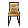 Manhattan Comfort Fifth Avenue Antique Gold and Walnut Velvet Dining Chair (Set of Two) Front