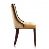Manhattan Comfort Fifth Avenue Antique Gold and Walnut Velvet Dining Chair (Set of Two) Side