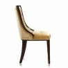 Manhattan Comfort Fifth Avenue Antique Gold and Walnut Velvet Dining Chair (Set of Two) Side - Manhattan Comfort Fifth Avenue Antique Gold and Walnut Velvet Dining Chair (Set of Two) Side
