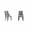Fifth Avenue Faux Leather Dining Chair in Grey and Walnut 