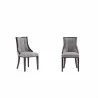 Fifth Avenue Faux Leather Dining Chair in Grey and Walnut  - Fifth Avenue Faux Leather Dining Chair in Grey and Walnut 
